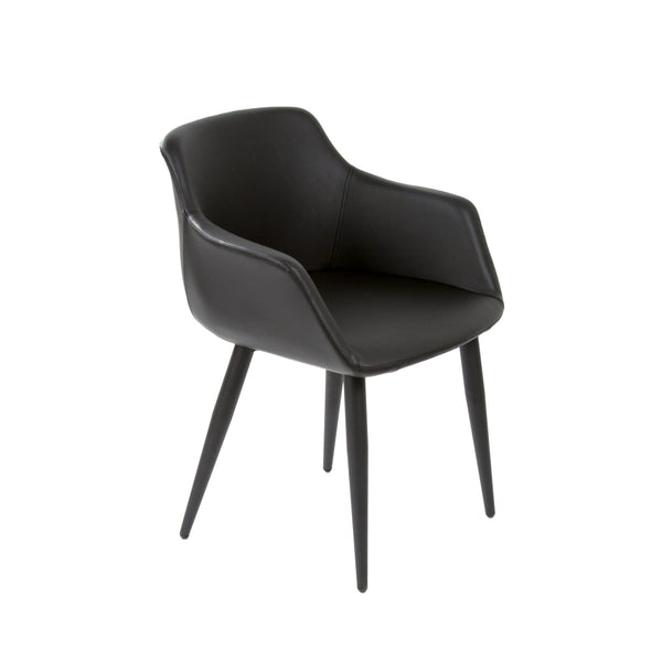 Furnishings' Mate DC 345-BL-MB Owen Chair In Black PU On Standard Matte Black Base IMAGE 1