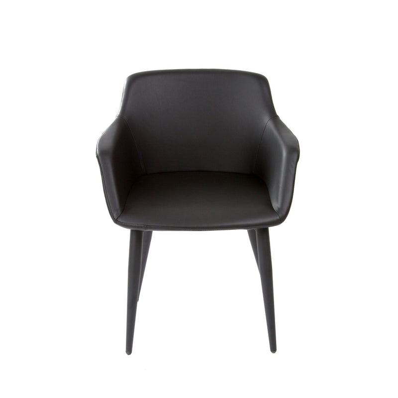 Furnishings' Mate DC 345-BL-MB Owen Chair In Black PU On Standard Matte Black Base IMAGE 2