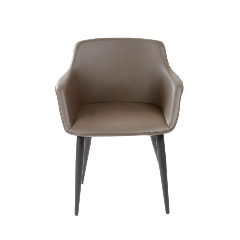 Furnishings' Mate DC 345-GR-MB Owen Chair In Grey PU On Standard Matte Black Base IMAGE 1