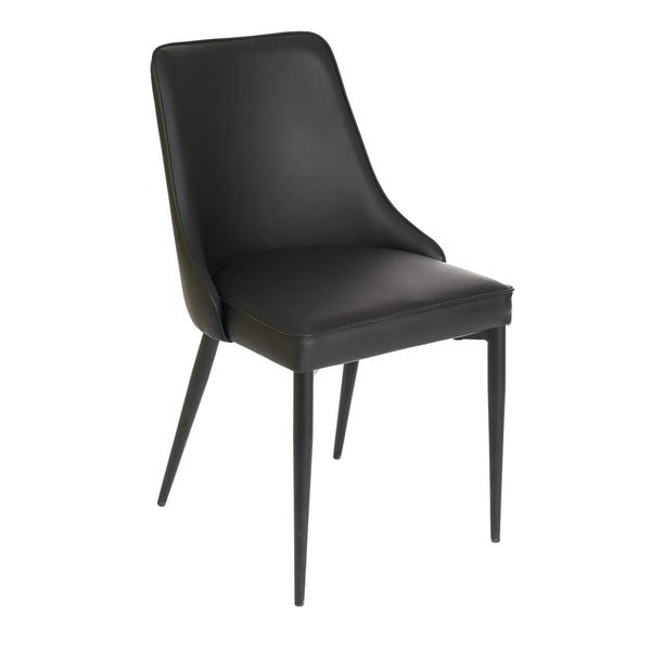 Furnishings' Mate DC 356-BL-MB Robin Chair In Black PU On Standard Matte Black Base IMAGE 1