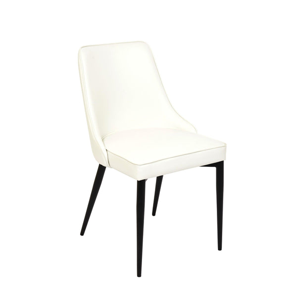 Furnishings' Mate DC 356-WH-MB Robin Chair In White PU On Standard Matte Black Base IMAGE 1