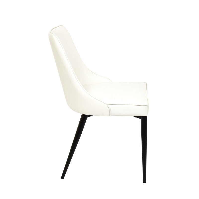 Furnishings' Mate DC 356-WH-MB Robin Chair In White PU On Standard Matte Black Base IMAGE 3