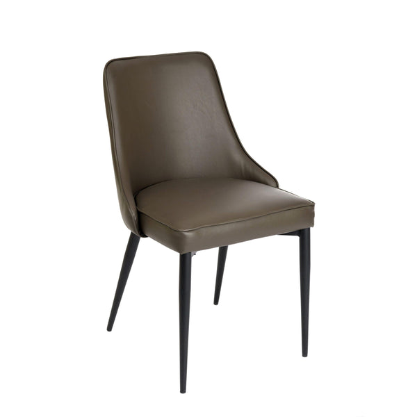 Furnishings' Mate DC 356-GR-MB Robin Chair In Grey PU On Standard Matte Black Base IMAGE 1