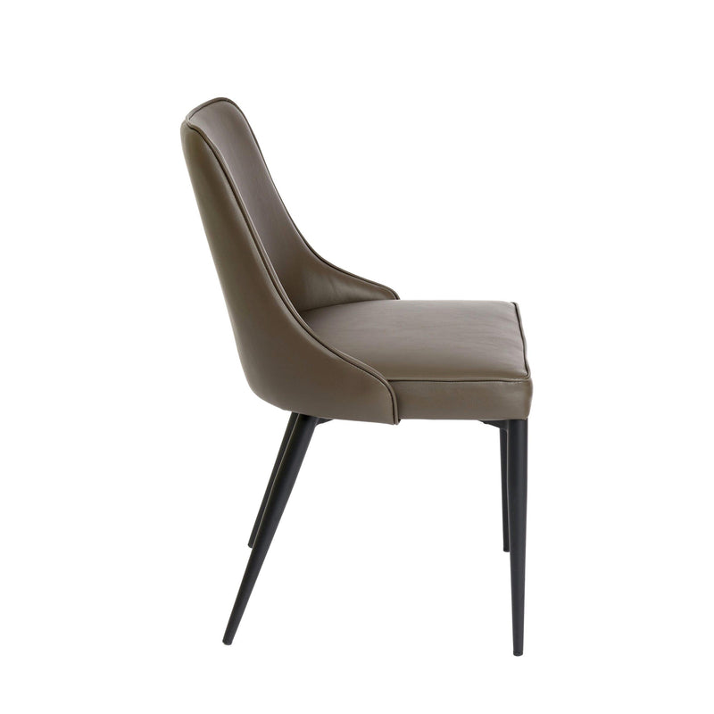 Furnishings' Mate DC 356-GR-MB Robin Chair In Grey PU On Standard Matte Black Base IMAGE 3