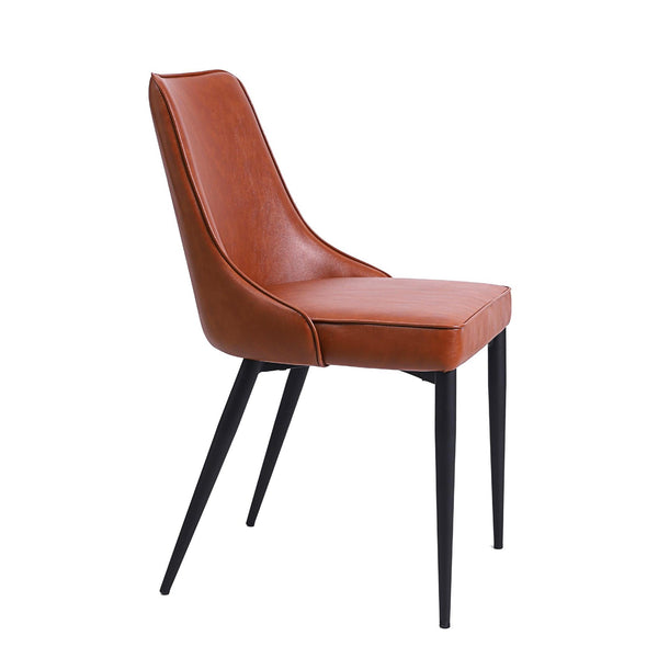 Furnishings' Mate DC 356-CN-MB Robin Chair In Cognac PU On Standard Matte Black Base IMAGE 1