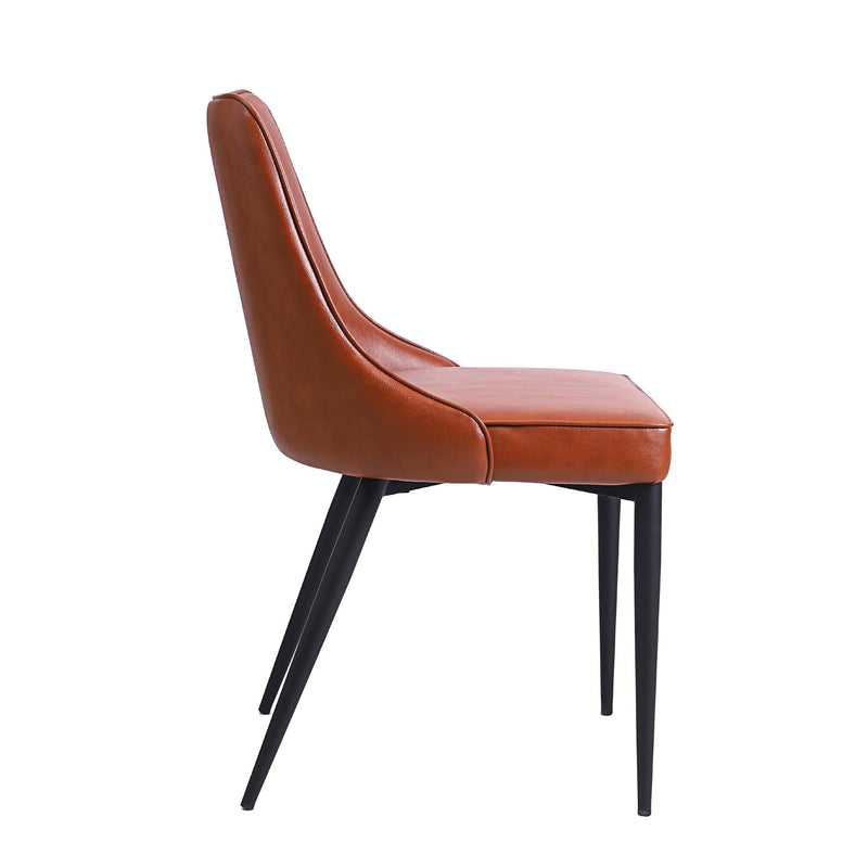 Furnishings' Mate DC 356-CN-MB Robin Chair In Cognac PU On Standard Matte Black Base IMAGE 3