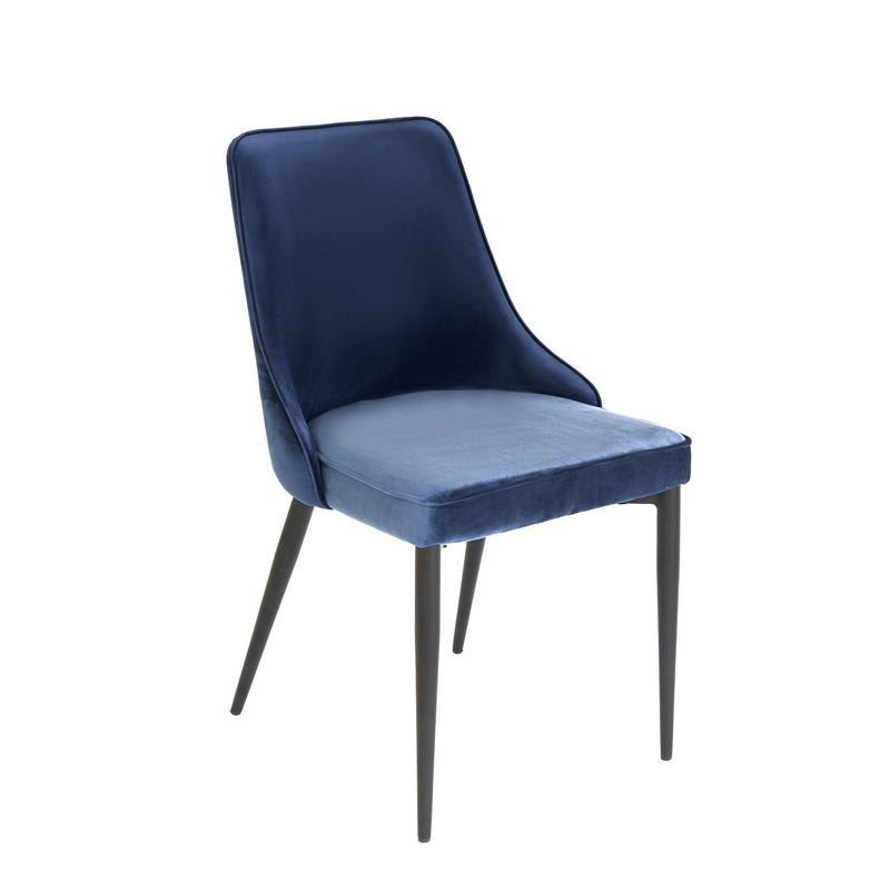 Furnishings' Mate DC 356-MNB-MB Robin Chair In Midnight Blue Fabric On Standard Matte Black Base IMAGE 1