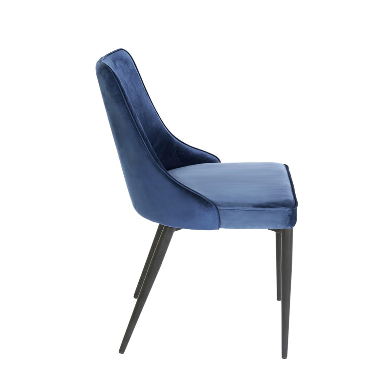 Furnishings' Mate DC 356-MNB-MB Robin Chair In Midnight Blue Fabric On Standard Matte Black Base IMAGE 2