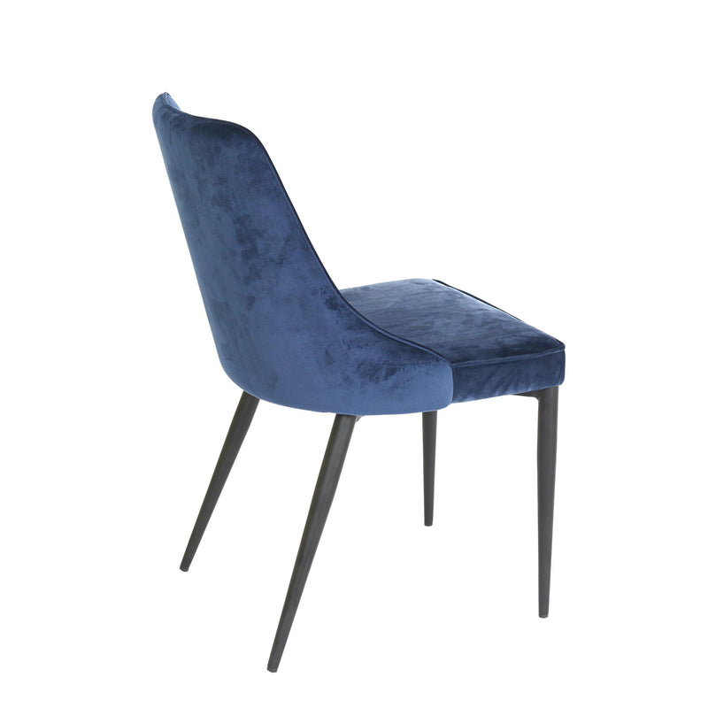 Furnishings' Mate DC 356-MNB-MB Robin Chair In Midnight Blue Fabric On Standard Matte Black Base IMAGE 3