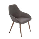  Furnishings' Mate DC T14-GF-BW Shindig Chair In Graphite Fabric On Black Walnut Base IMAGE 1