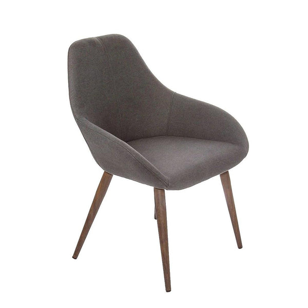 Furnishings' Mate DC T14-GF-BW Shindig Chair In Graphite Fabric On Black Walnut Base IMAGE 1