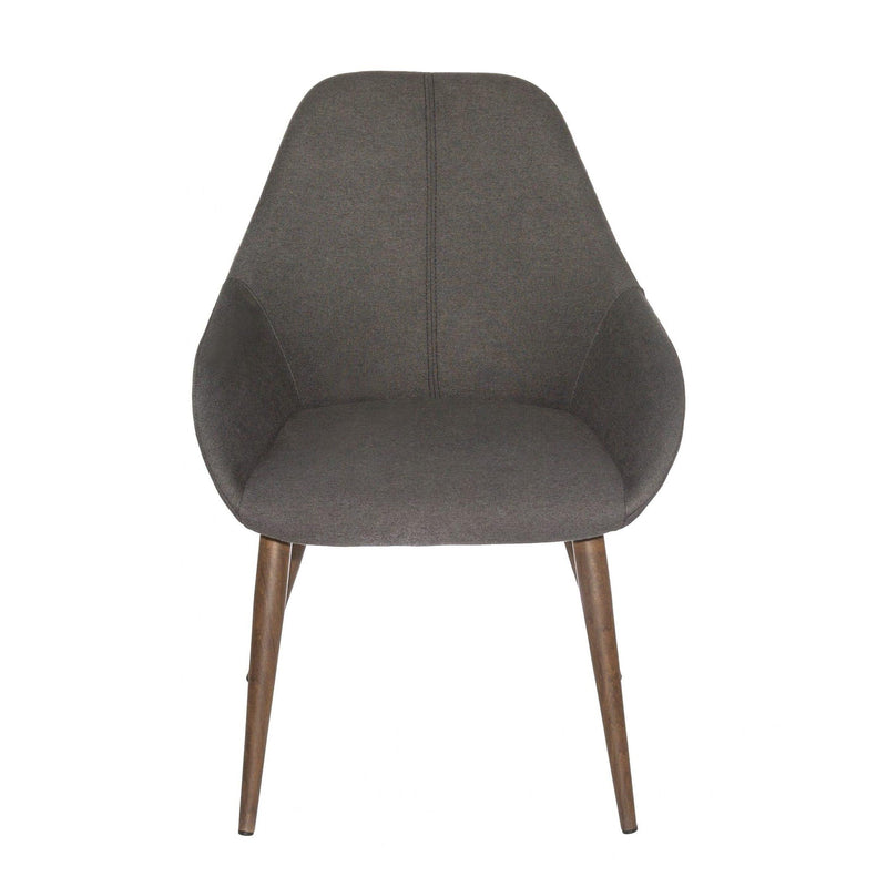 Furnishings' Mate DC T14-GF-BW Shindig Chair In Graphite Fabric On Black Walnut Base IMAGE 2