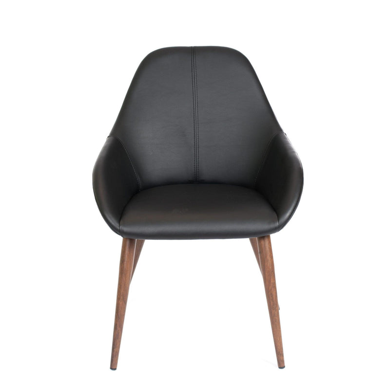 Furnishings' Mate DC T14-BL-BW Shindig Chair In Black PU On Black Walnut Base IMAGE 2