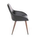  Furnishings' Mate DC T14-BL-BW Shindig Chair In Black PU On Black Walnut Base IMAGE 3