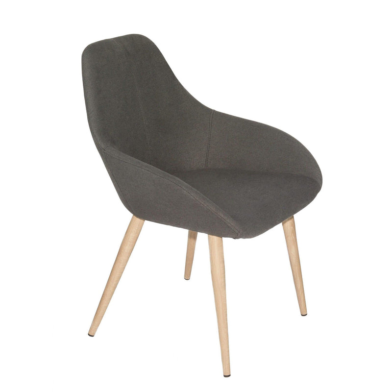 Furnishings' Mate DC T14-GF-WO Shindig Chair In Graphite Fabric On White Oak Base IMAGE 1