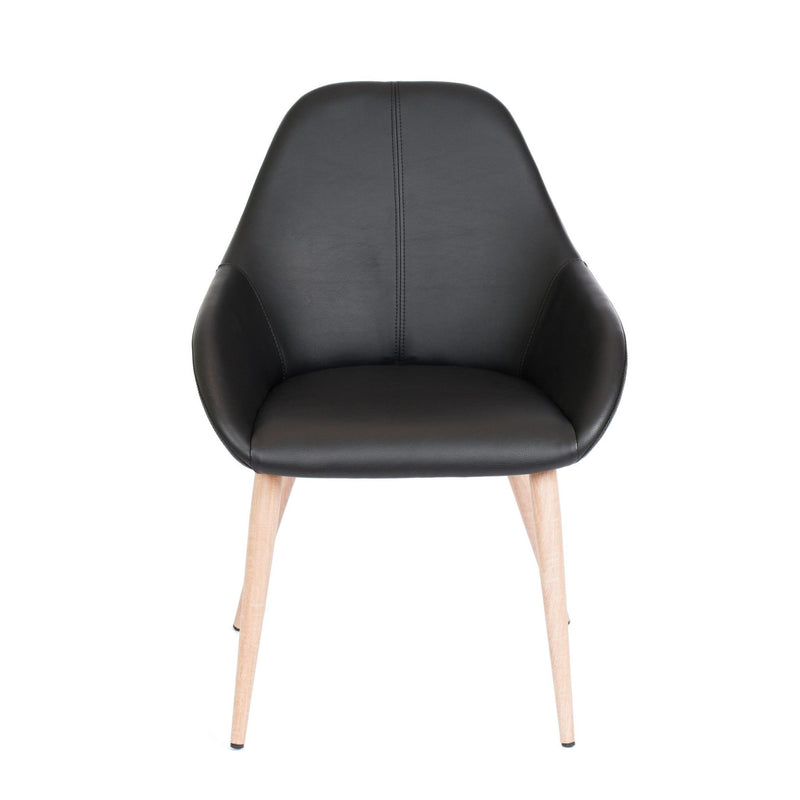 Furnishings' Mate DC T14-BL-WO Shindig Chair In Black PU On White Oak Base IMAGE 2