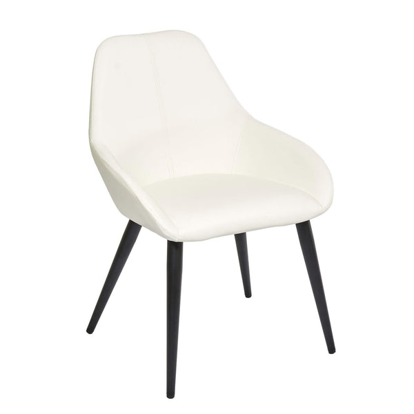 Furnishings' Mate DC T14-WH-MB Shindig Chair In White PU On Standard Matte Black Base IMAGE 1