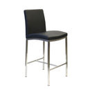 Furnishings' Mate BS 058-BL-SS Adam Counter Stool In Black PU On Stainless Steel Frame IMAGE 1