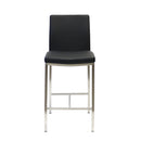  Furnishings' Mate BS 058-BL-SS Adam Counter Stool In Black PU On Stainless Steel Frame IMAGE 2