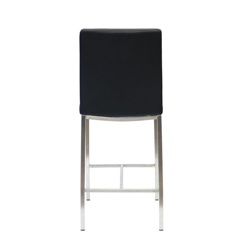 Furnishings' Mate BS 058-BL-SS Adam Counter Stool In Black PU On Stainless Steel Frame IMAGE 4