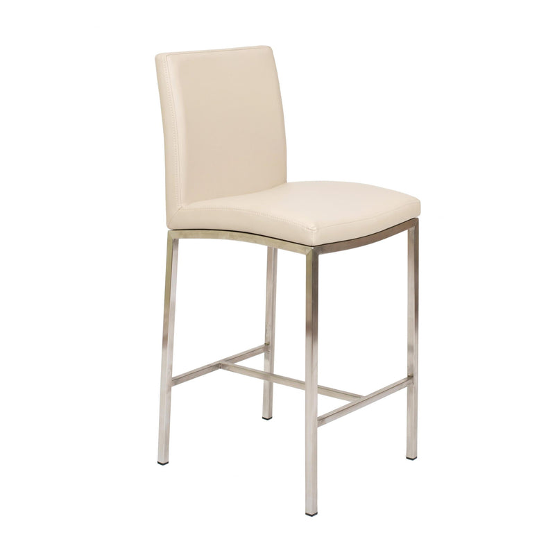 Furnishings' Mate BS 058-TA-SS Adam Counter Stool In Taupe PU On Stainless Steel Frame IMAGE 1