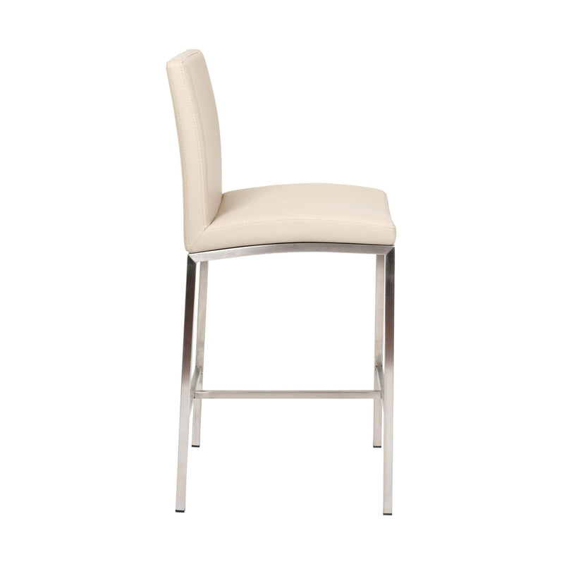 Furnishings' Mate BS 058-TA-SS Adam Counter Stool In Taupe PU On Stainless Steel Frame IMAGE 3