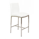  Furnishings' Mate BS 058-WH-SS Adam Counter Stool In White PU On Stainless Steel Frame IMAGE 1