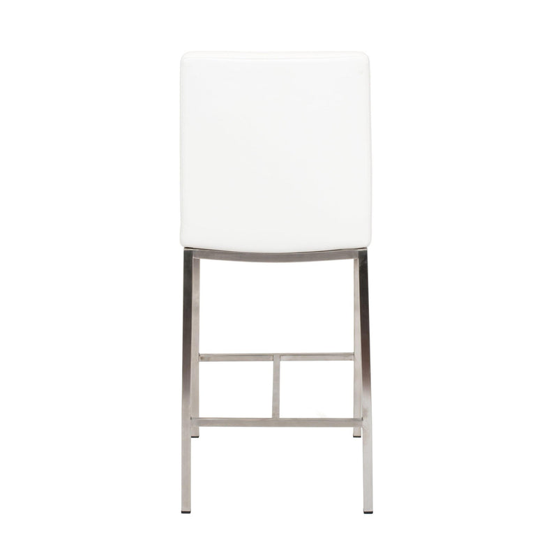 Furnishings' Mate BS 058-WH-SS Adam Counter Stool In White PU On Stainless Steel Frame IMAGE 4