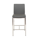  Furnishings' Mate BS 058-GR-SS Adam Counter Stool In Grey PU On Stainless Steel Frame IMAGE 2