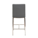 Furnishings' Mate BS 058-GR-SS Adam Counter Stool In Grey PU On Stainless Steel Frame IMAGE 4