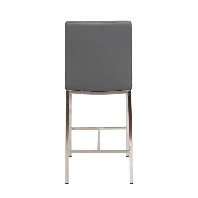 Furnishings' Mate BS 058-GR-SS Adam Counter Stool In Grey PU On Stainless Steel Frame IMAGE 4