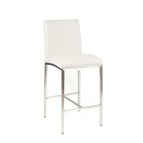 Furnishings' Mate BS 058-DF-SS Adam Counter Stool In Dove Fabric On Stainless Steel Frame IMAGE 1