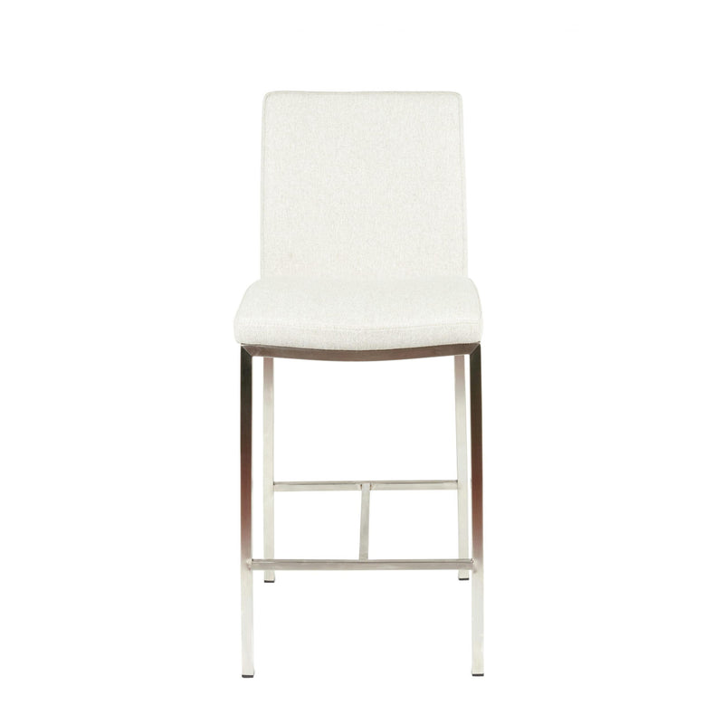 Furnishings' Mate BS 058-DF-SS Adam Counter Stool In Dove Fabric On Stainless Steel Frame IMAGE 2