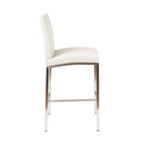  Furnishings' Mate BS 058-DF-SS Adam Counter Stool In Dove Fabric On Stainless Steel Frame IMAGE 3