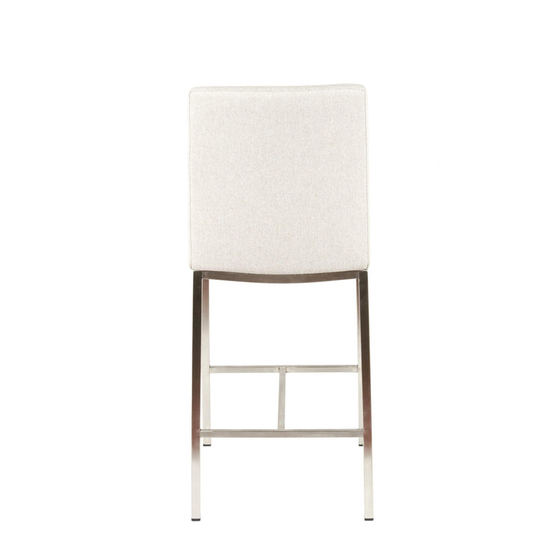 Furnishings' Mate BS 058-DF-SS Adam Counter Stool In Dove Fabric On Stainless Steel Frame IMAGE 4