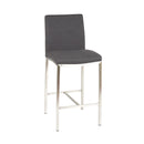  Furnishings' Mate BS 058-GF-SS Adam Counter Stool In Graphite Fabric On Stainless Steel Frame IMAGE 1