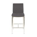  Furnishings' Mate BS 058-GF-SS Adam Counter Stool In Graphite Fabric On Stainless Steel Frame IMAGE 2