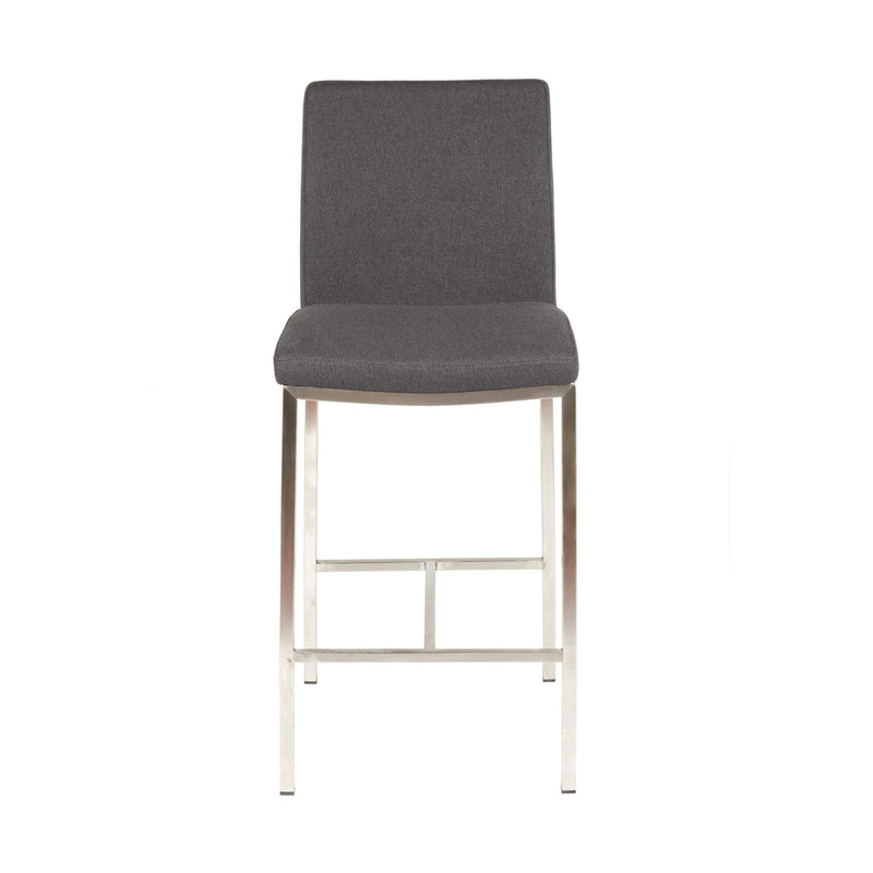 Furnishings' Mate BS 058-GF-SS Adam Counter Stool In Graphite Fabric On Stainless Steel Frame IMAGE 2