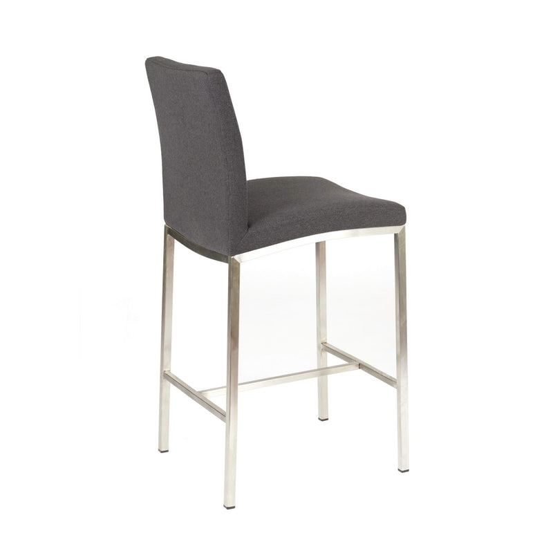 Furnishings' Mate BS 058-GF-SS Adam Counter Stool In Graphite Fabric On Stainless Steel Frame IMAGE 4