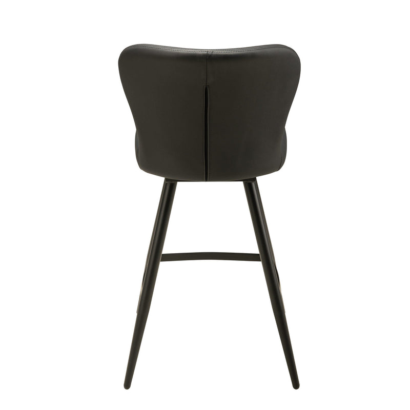 Furnishings' Mate CS 6402-BL-MB Amelie Stool In Black PU On Standard Matte Black Swivel Base IMAGE 4