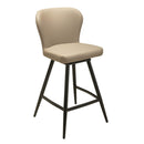  Furnishings' Mate CS 6402-LT-MB Amelie Stool In Lite Taupe PU On Standard Matte Black Swivel Base IMAGE 1