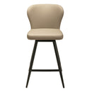  Furnishings' Mate CS 6402-LT-MB Amelie Stool In Lite Taupe PU On Standard Matte Black Swivel Base IMAGE 2