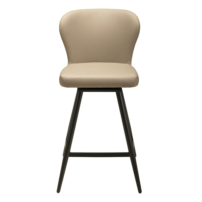 Furnishings' Mate CS 6402-LT-MB Amelie Stool In Lite Taupe PU On Standard Matte Black Swivel Base IMAGE 2