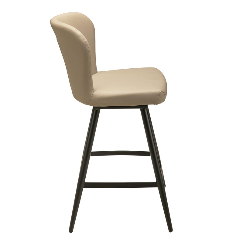 Furnishings' Mate CS 6402-LT-MB Amelie Stool In Lite Taupe PU On Standard Matte Black Swivel Base IMAGE 3