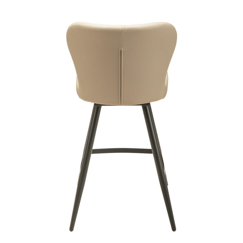 Furnishings' Mate CS 6402-LT-MB Amelie Stool In Lite Taupe PU On Standard Matte Black Swivel Base IMAGE 4