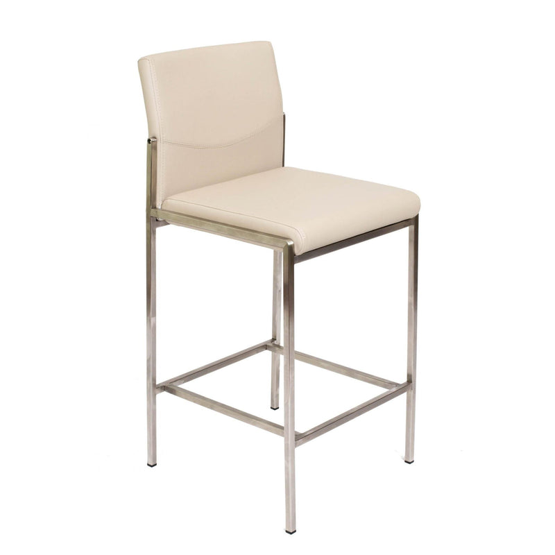 Furnishings' Mate BS 030-TA-SS Angle Counter Stool In Taupe PU On Standard Stainless Steel Frame IMAGE 1