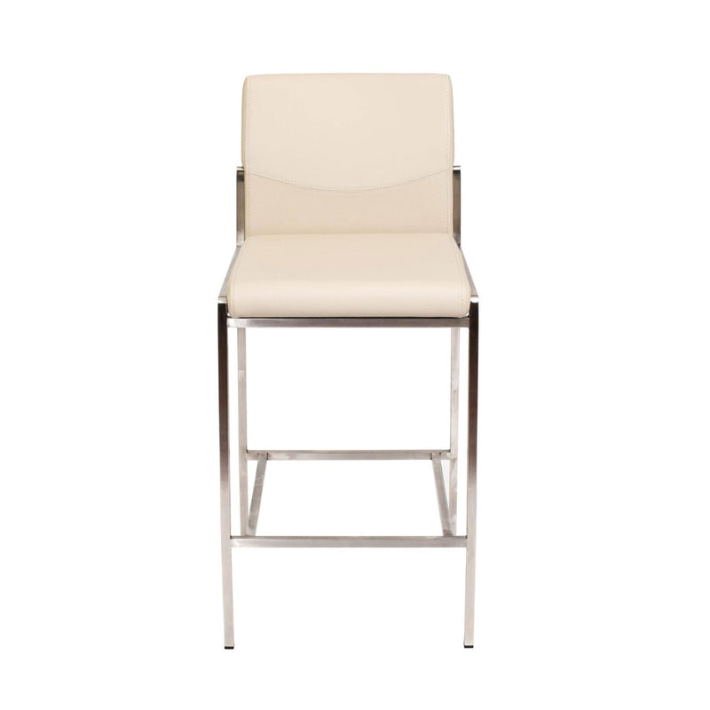 Furnishings' Mate BS 030-TA-SS Angle Counter Stool In Taupe PU On Standard Stainless Steel Frame IMAGE 2