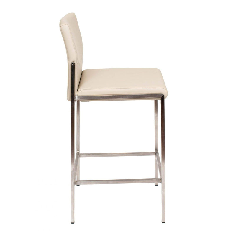 Furnishings' Mate BS 030-TA-SS Angle Counter Stool In Taupe PU On Standard Stainless Steel Frame IMAGE 3