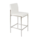  Furnishings' Mate BS 030-WH-SS Angle Counter Stool In White PU On Standard Stainless Steel Frame IMAGE 1