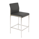  Furnishings' Mate BS 030-GR-SS Angle Counter Stool In Grey PU On Standard Stainless Steel Frame IMAGE 1